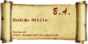 Bodzán Attila névjegykártya