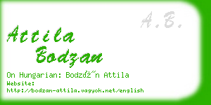 attila bodzan business card